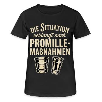 Promille-Maßnahmen witziger Partyspruch - Frauen T-Shirt atmungsaktiv - Schwarz - Vorne - AI Model Female 172 light (172cm)