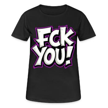 FCK YOU lettering provocative statement - Women's Breathable T-Shirt - black - Front - AI Model Female 172 light (172cm)