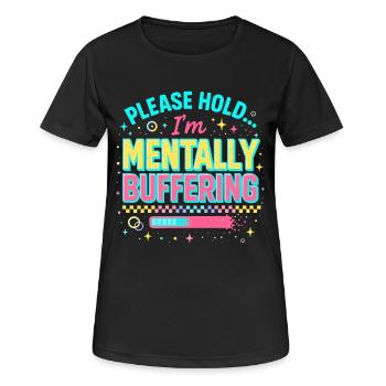 Tampon mental - T-shirt respirant Femme - noir - Devant - AI Model Female 172 light (172cm)