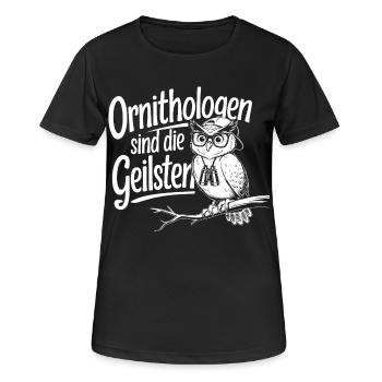 Ornithologen sind die Geilsten - Frauen T-Shirt atmungsaktiv - Schwarz - Vorne - AI Model Female 172 light (172cm)