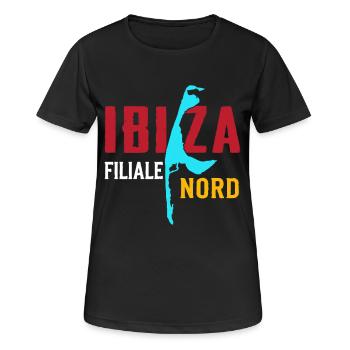 Nordsee Urlaub IBIZA FILIALE NORD Lustiges - Frauen T-Shirt atmungsaktiv - Schwarz - Vorne - AI Model Female 172 light (172cm)