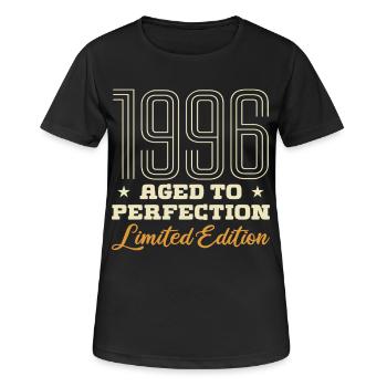 1996 L'âge de la Perfection Cadeau Anniversaire 96 - T-shirt respirant Femme - noir - Devant - AI Model Female 172 light (172cm)