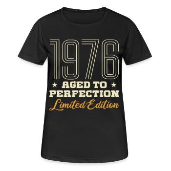 1976 L'âge de la Perfection Cadeau Anniversaire 76 - T-shirt respirant Femme - noir - Devant - AI Model Female 172 light (172cm)