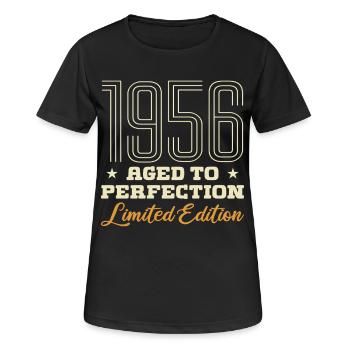 1956 L'âge de la Perfection Cadeau Anniversaire 56 - T-shirt respirant Femme - noir - Devant - AI Model Female 172 light (172cm)