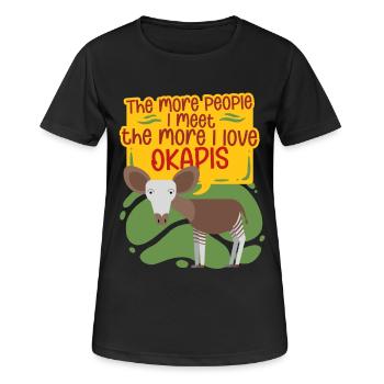 Okapi Animal - T-shirt respirant Femme - noir - Devant - AI Model Female 172 light (172cm)