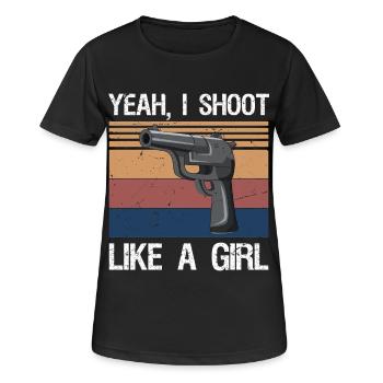 Yeah I Shoot Like A Girl - T-shirt respirant Femme - noir - Devant - AI Model Female 172 light (172cm)