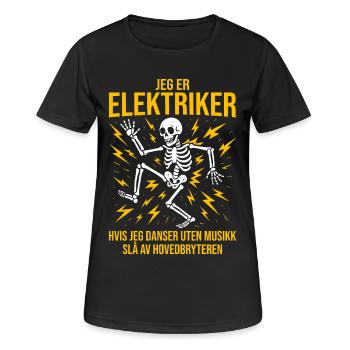 Elektriker, ich bin Elektriker, Elektriker lustig - Frauen T-Shirt atmungsaktiv - Schwarz - Vorne - AI Model Female 172 light (172cm)