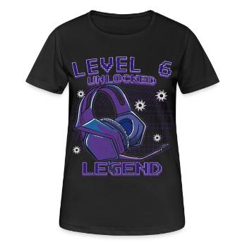 Casques Legend Level Déverrouillés - T-shirt respirant Femme - noir - Devant - AI Model Female 172 light (172cm)