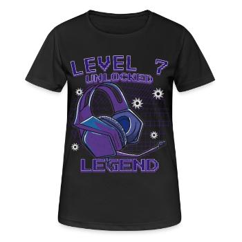 Casques Level Déverrouillés Neon - T-shirt respirant Femme - noir - Devant - AI Model Female 172 light (172cm)