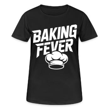 Backfieber Logo mit Kochmütze - Frauen T-Shirt atmungsaktiv - Schwarz - Vorne - AI Model Female 172 light (172cm)