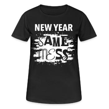 Neues Jahr, gleiches Chaos | gute Vorsätze 2026 - Frauen T-Shirt atmungsaktiv - Schwarz - Vorne - AI Model Female 172 light (172cm)