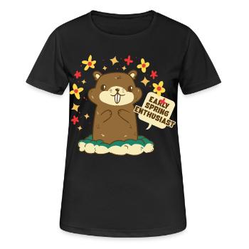 Marmotte du Jour sans fin - T-shirt respirant Femme - noir - Devant - AI Model Female 172 light (172cm)