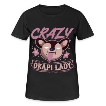 Crazy Okapi Lady - Frauen T-Shirt atmungsaktiv - Schwarz - Vorne - AI Model Female 172 light (172cm)