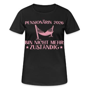 Chaise longue pour retraité 2026 - Plus responsable - T-shirt respirant Femme - noir - Devant - AI Model Female 172 light (172cm)