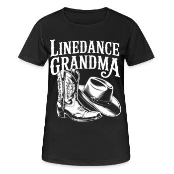 LineDance Großmama Boots - Frauen T-Shirt atmungsaktiv - Schwarz - Vorne - AI Model Female 172 light (172cm)