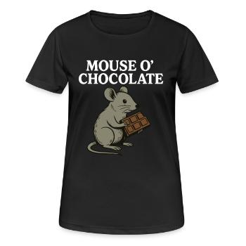 Mouse o’Chocolate Jeu de mots drôle Mouse - T-shirt respirant Femme - noir - Devant - AI Model Female 172 light (172cm)
