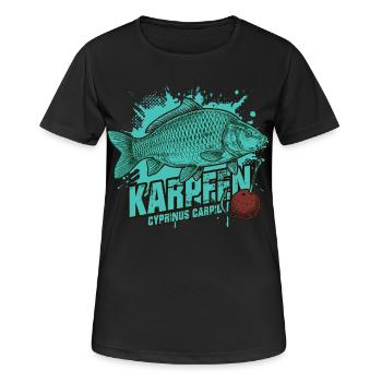 Karpfen – Der König des Sees - Frauen T-Shirt atmungsaktiv - Schwarz - Vorne - AI Model Female 172 light (172cm)