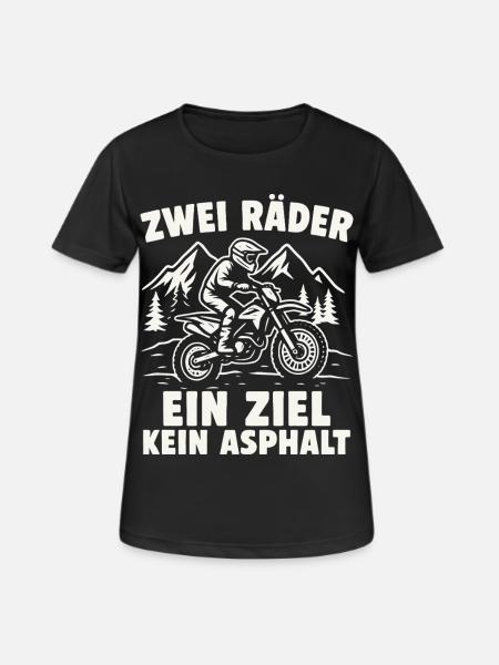 Two wheels. One goal. No asphalt. - Women's Breathable T-Shirt - black