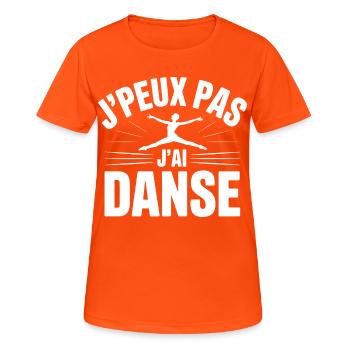 Ich kann nicht, ich habe Tanz - Frauen T-Shirt atmungsaktiv - Neonorange - Vorne - AI Model Female 172 dark (172cm)