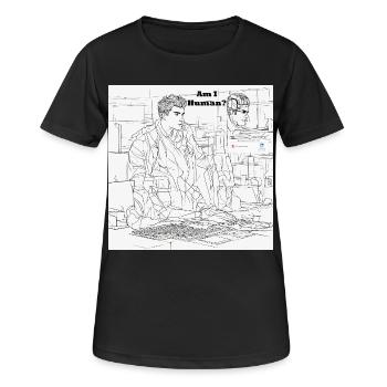 Humain ou robot - T-shirt respirant Femme - noir - Devant - AI Model Female 172 light (172cm)