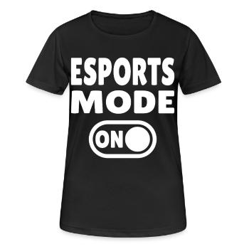 Esports Mode ON – Gaming - Frauen T-Shirt atmungsaktiv - Schwarz - Vorne - AI Model Female 172 light (172cm)