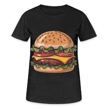 Frischer Burger Genuss - Frauen T-Shirt atmungsaktiv - Schwarz - Vorne - AI Model Female 172 light (172cm)