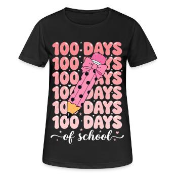 100 days of school celebration - Frauen T-Shirt atmungsaktiv - Schwarz - Vorne - AI Model Female 172 light (172cm)