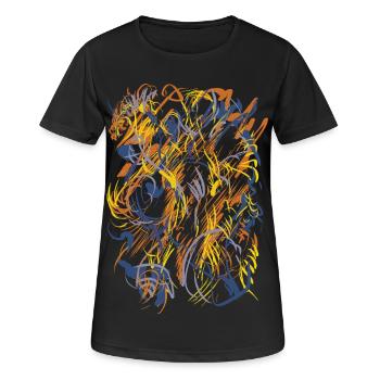 abstrakt - Frauen T-Shirt atmungsaktiv - Schwarz - Vorne - AI Model Female 172 light (172cm)