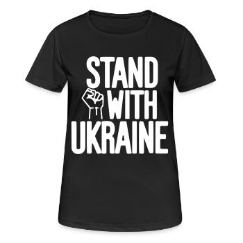 Solidarité avec l’Ukraine - T-shirt respirant Femme - noir - Devant - AI Model Female 172 light (172cm)