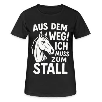 Écartez-vous, je dois aller à l’écurie - T-shirt respirant Femme - noir - Devant - AI Model Female 172 light (172cm)