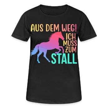 Écartez-vous, je dois aller à l’écurie - T-shirt respirant Femme - noir - Devant - AI Model Female 172 light (172cm)