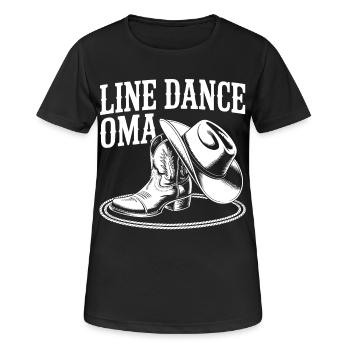 Line Dance Oma Motiv - Frauen T-Shirt atmungsaktiv - Schwarz - Vorne - AI Model Female 172 light (172cm)