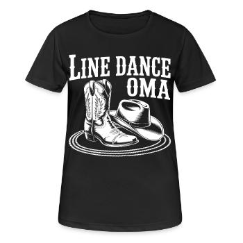 Line Dance Oma Motiv - Frauen T-Shirt atmungsaktiv - Schwarz - Vorne - AI Model Female 172 light (172cm)