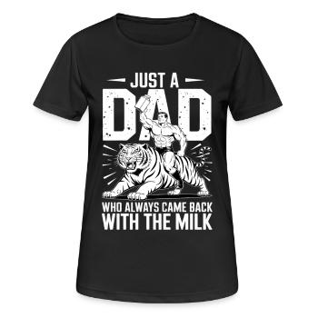 Héros Tigre Papa Lait - T-shirt respirant Femme - noir - Devant - AI Model Female 172 light (172cm)