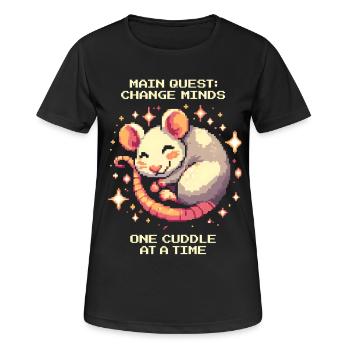 Quête principale : Démonter les préjugés | Rat domestique - T-shirt respirant Femme - noir - Devant - AI Model Female 172 light (172cm)