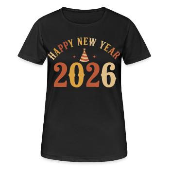 Feiert die schöne Silvesterparty 2026 - Frauen T-Shirt atmungsaktiv - Schwarz - Vorne - AI Model Female 172 light (172cm)
