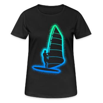 Windsurfing Windsurfer Kids Men Windsurf - Women's Breathable T-Shirt - black - Front - AI Model Female 172 light (172cm)