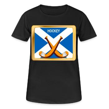 Schottisches Eishockey - Frauen T-Shirt atmungsaktiv - Schwarz - Vorne - AI Model Female 172 light (172cm)