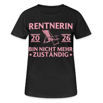 Chaise longue longue pour retraité 2026 - Plus responsable - T-shirt respirant Femme - noir - Devant - AI Model Female 172 light (172cm)