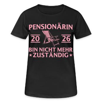 Chaise longue pour retraité 2026 - Plus responsable - T-shirt respirant Femme - noir - Devant - AI Model Female 172 light (172cm)