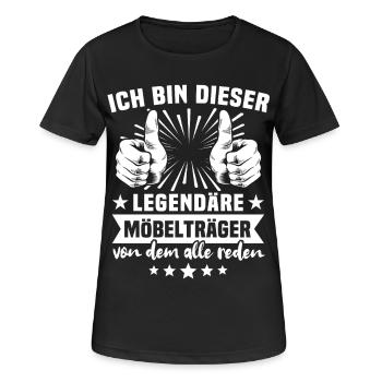 Légende des Supports de Meubles - T-shirt respirant Femme - noir - Devant - AI Model Female 172 light (172cm)