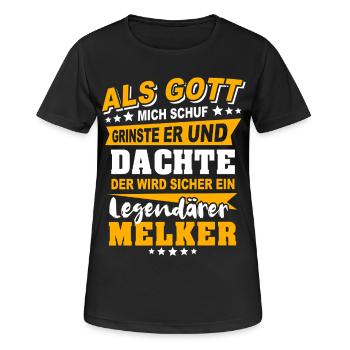 Melker Sprüche - Frauen T-Shirt atmungsaktiv - Schwarz - Vorne - AI Model Female 172 light (172cm)