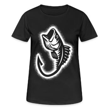 Pêcheur, pêcheur, pêcheurs, pêcheurs masculins - T-shirt respirant Femme - noir - Devant - AI Model Female 172 light (172cm)