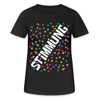 Carnaval - Carnaval - Atmosphère - Confettis - T-shirt respirant Femme - noir - Devant - AI Model Female 172 light (172cm)