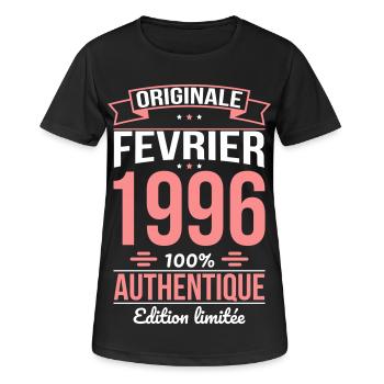 30th Anniversary - Original - February 1996 - Women's Breathable T-Shirt - black - Front - AI Model Female 172 light (172cm)