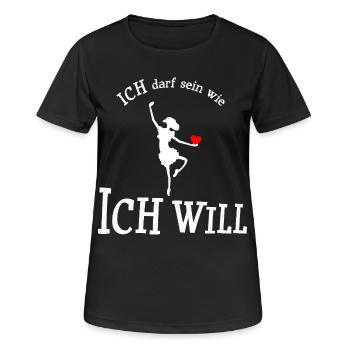 Ich darf sein wie ich will - Frauen T-Shirt atmungsaktiv - Schwarz - Vorne - AI Model Female 172 light (172cm)