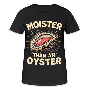 Feucht wie eine Auster – Wortwitz - Frauen T-Shirt atmungsaktiv - Schwarz - Vorne - AI Model Female 172 light (172cm)