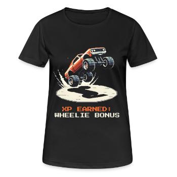 XP: Wheelie-Bonus | RC Stunts - Frauen T-Shirt atmungsaktiv - Schwarz - Vorne - AI Model Female 172 light (172cm)