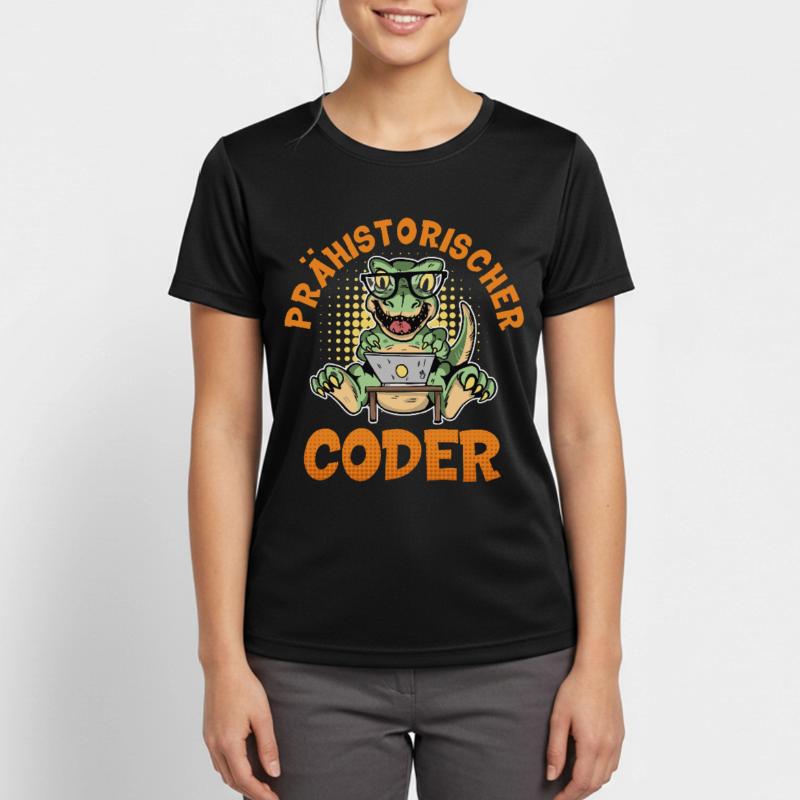 Coding PREHISTORIC CODER Fun Women's Breathable T-Shirt
