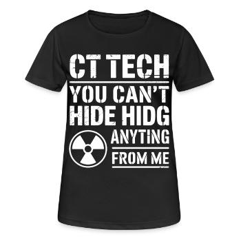 CT Tech: Nichts zu verbergen - Frauen T-Shirt atmungsaktiv - Schwarz - Vorne - AI Model Female 172 light (172cm)